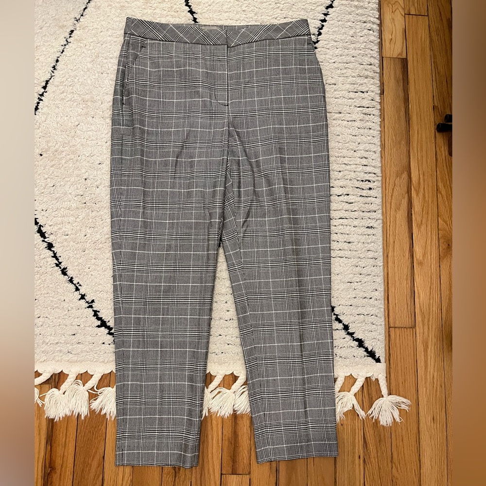 H&M Women's Gray Checkered Dress Pants